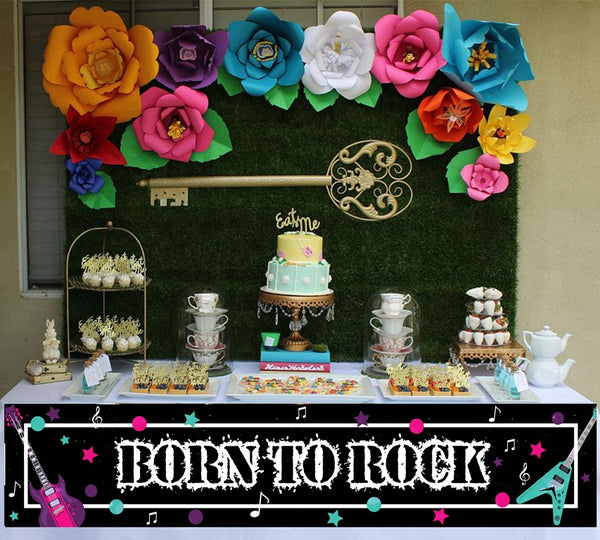 Rockstar Theme Birthday Party Long Banner for Decoration