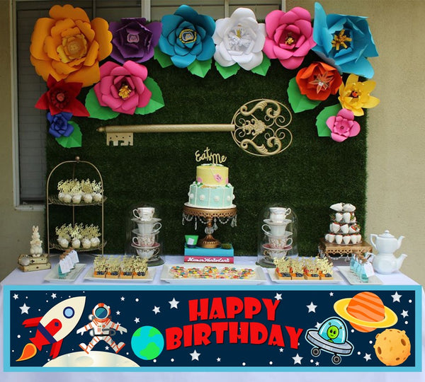 Space Theme Birthday Party Long Banner for Decoration