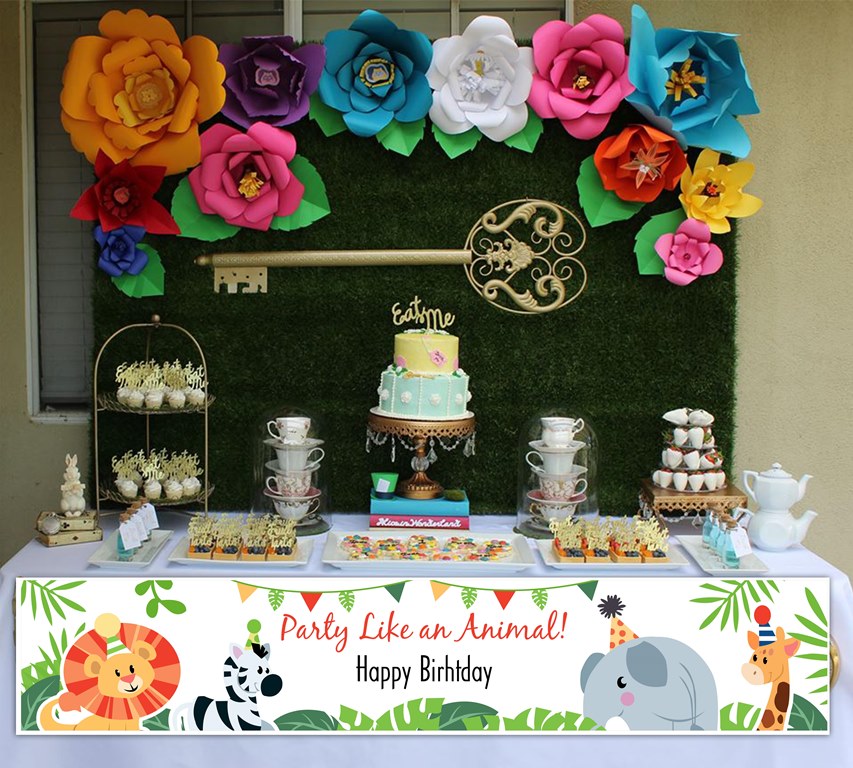 Jungle Safari Theme Birthday Party Long Banner for Decoration