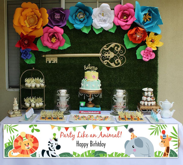 Jungle Safari Theme Birthday Party Long Banner for Decoration