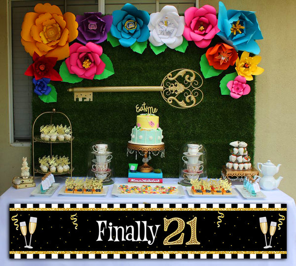 21st Theme Birthday Party Long Banner for Decoration