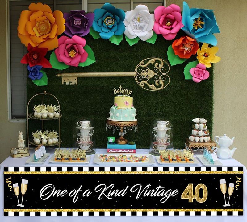 40th Theme Birthday Party Long Banner for Decoration