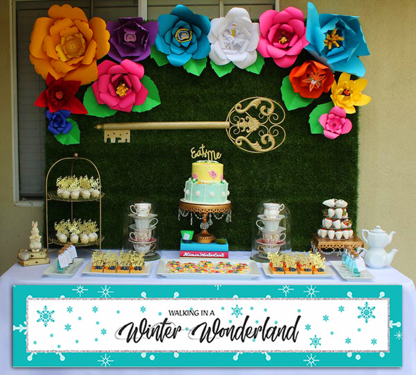 Winter Wonderland Birthday Party Long Banner for Decoration