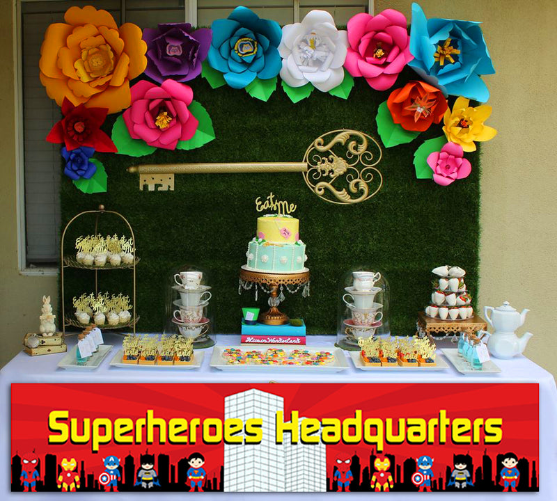 Super Hero Birthday Party Long Banner for Decoration