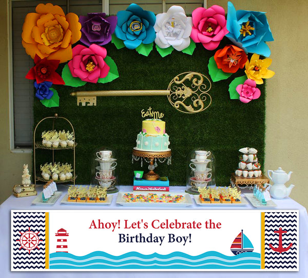 Nautical Birthday Party Long Banner for Decoration