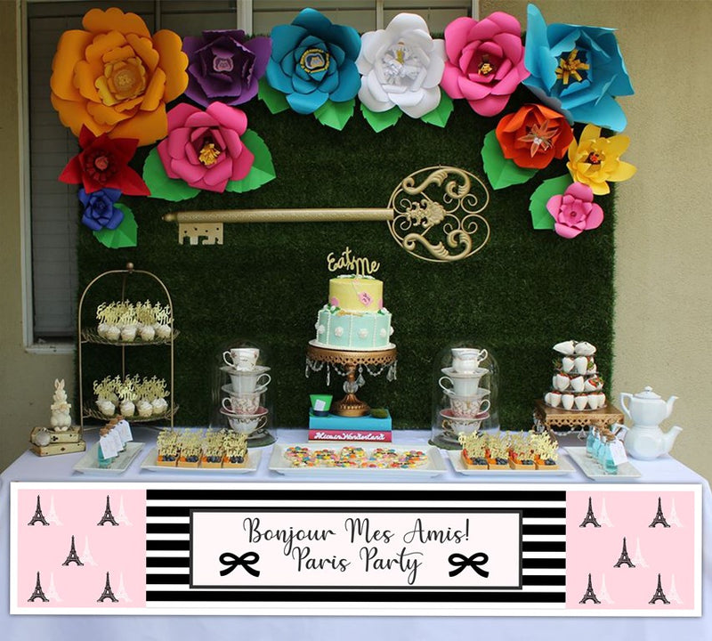 Paris Theme Birthday Party Long Banner for Decoration