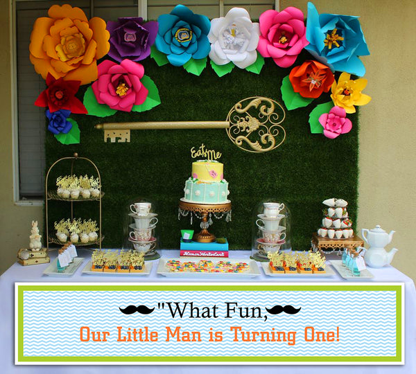 Little Man Theme Birthday Party Long Banner for Decoration