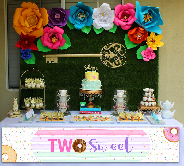 Two Sweet Birthday Party Long Banner for Decoration