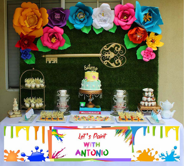 Art and Paint Birthday Party Long Banner for Decoration