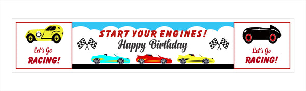 Racing Car Theme Party Long Banner for Decoration