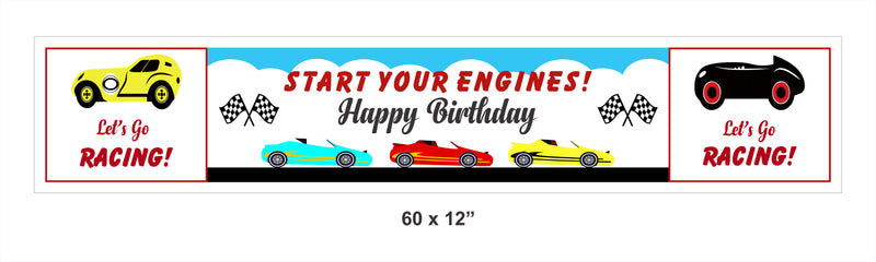 Racing Car Theme Party Long Banner for Decoration