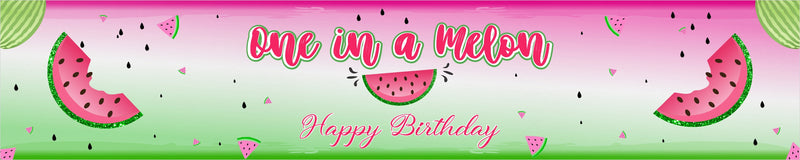 One In A Melon Birthday Party Long Banner for Decoration