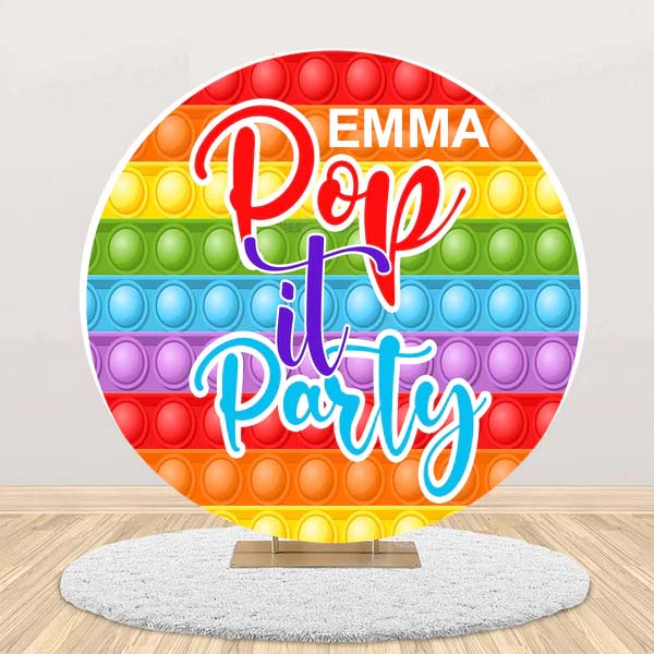 Pop It Theme Birthday Party Round Backdrop