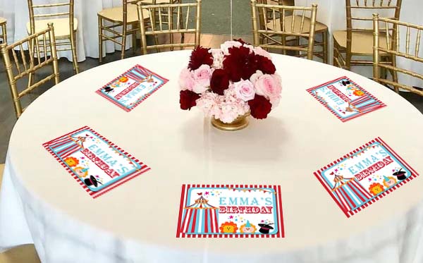 Carnival Theme Birthday Table Mats for Decoration