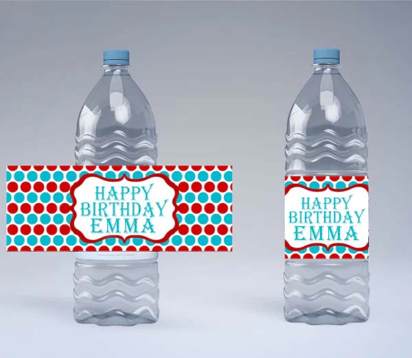 Carnival Theme Water Bottle Labels