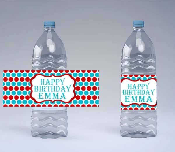 Carnival Theme Water Bottle Labels
