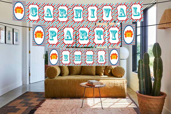 Carnival Theme Birthday Party Banner for Decoration