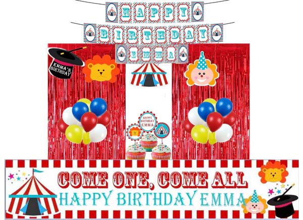 Carnival Birthday Party Decoration Kit - Personalized