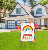 Rainbow Theme Birthday Party Yard Sign/Welcome Board