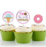 Two Sweet Birthday Party Cupcake Toppers for Decoration