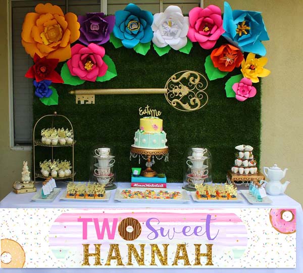 Two Sweet Birthday Party Long Banner for Decoration