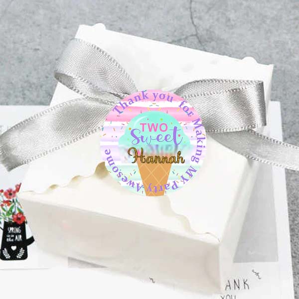 Two Sweet Birthday Party Thank You Tags/Return Gift tags