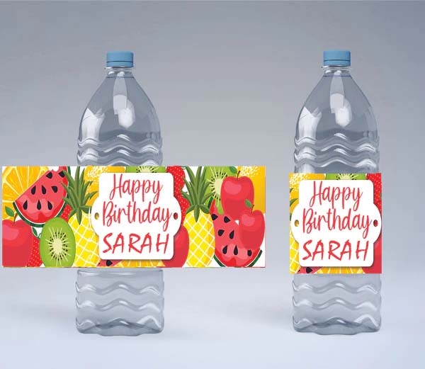 Twotti Fruity Theme Birthday Party Water Bottle Labels