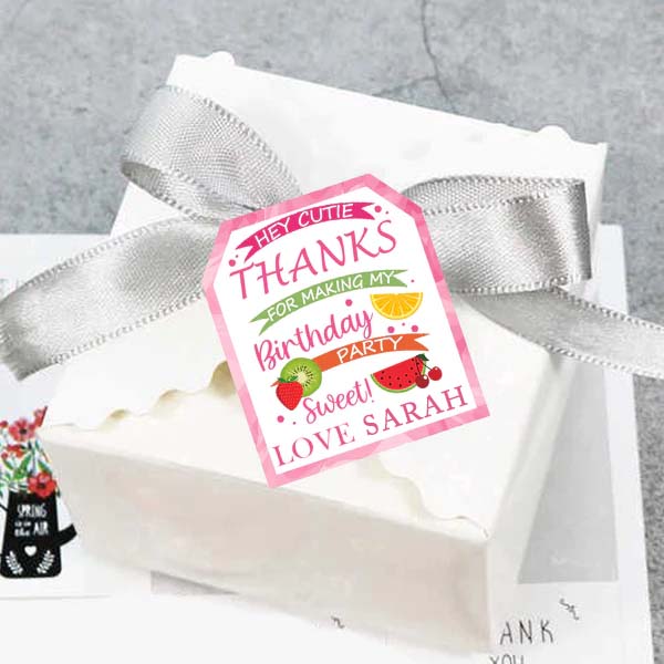 Twotti Fruity Birthday Party Thank You Tags/Return Gift tags