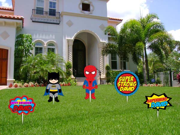 Super Hero Theme Birthday Party Cutouts