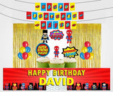 Super Hero Birthday Party Decoration Kit - Personalized