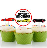 Racing Car Theme Birthday Party Cupcake Toppers for Decoration