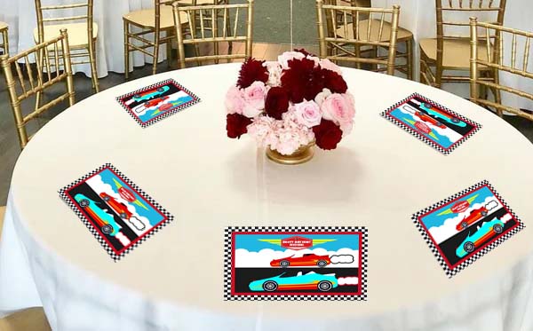 Racing Car Birthday Table Mats for Decoration