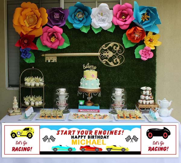 Racing Car Theme Party Long Banner for Decoration