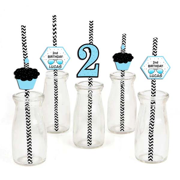 Two Cool Party Birthday Paper Decorative Straws