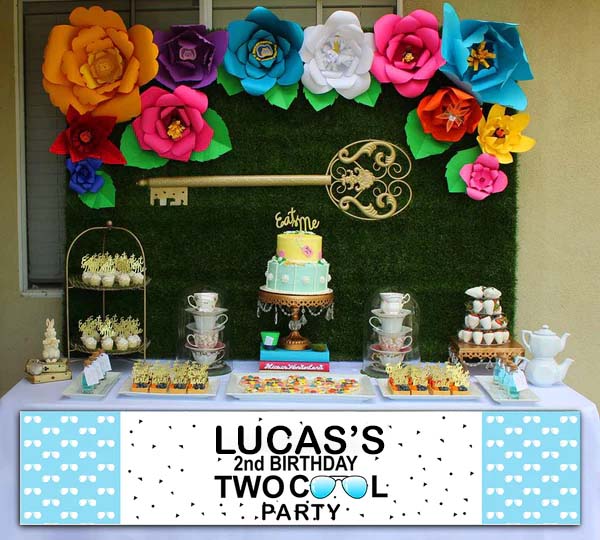 Two Cool Party Theme Party Long Banner for Decoration