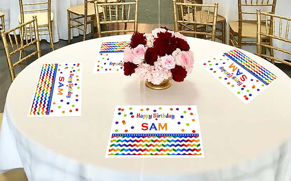 Joyful Party Birthday Table Mats for Decoration