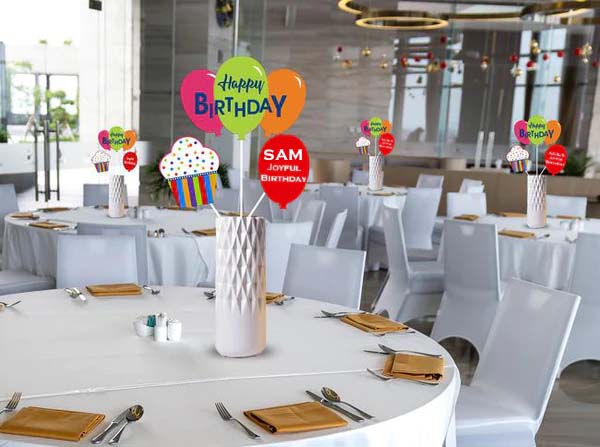 Joyful Theme Birthday Party Table Toppers for Decoration