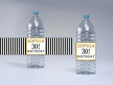 30th Birthday Theme Water Bottle Labels