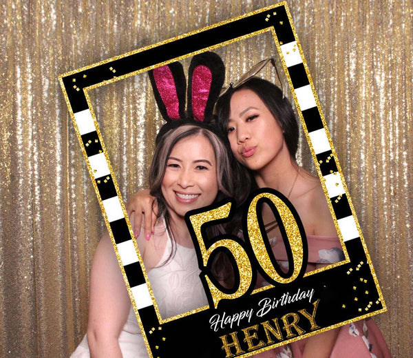 50th Theme Birthday Party Selfie Photo Booth Frame
