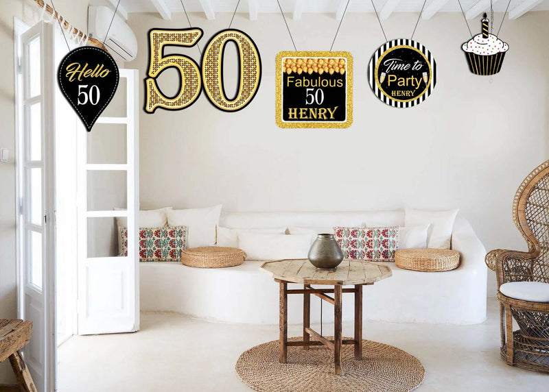 50th Birthday Party Theme Hanging Set for Decoration