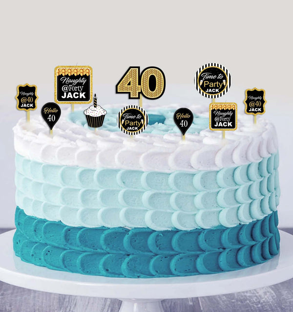 40th Theme Birthday Party Cake Topper /Cake Decoration Kit