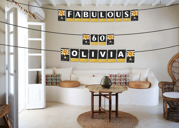 60th Birthday Party Banner for Decoration