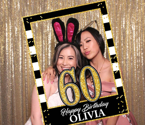 60th Theme Birthday Party Selfie Photo Booth Frame