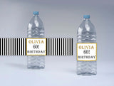 60th Birthday Theme Water Bottle Labels