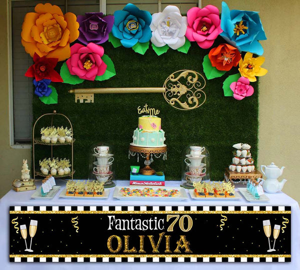 70th Theme Birthday Party Long Banner for Decoration