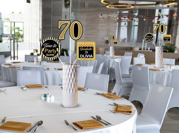 70th Theme Birthday Party Table Toppers for Decoration