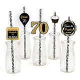 70th Theme Birthday Party Paper Decorative Straws