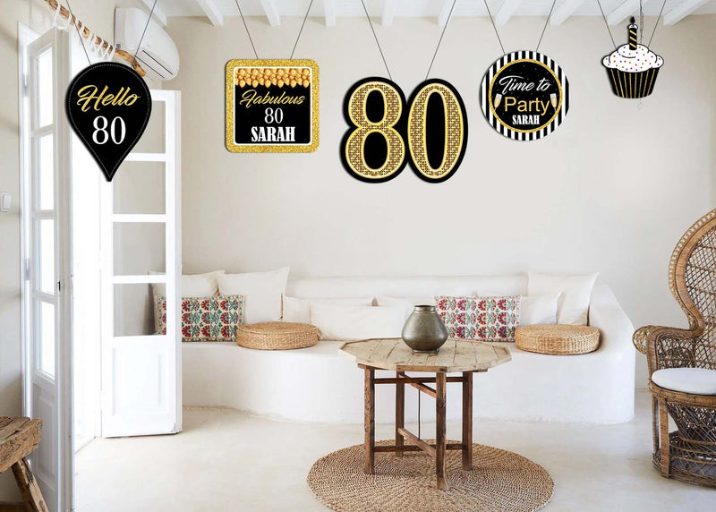 80th Birthday Party Theme Hanging Set for Decoration