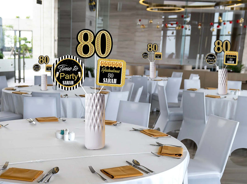 80th Theme Birthday Party Table Toppers for Decoration