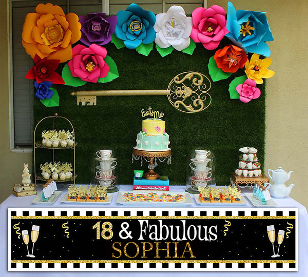 18th Birthday Party Long Banner for Decoration